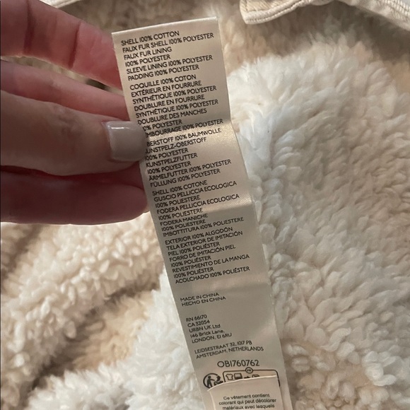 Free People We The Free Holly Cozy Sherpa Jean Jacket Womens XS Chore Coat - Picture 6 of 6